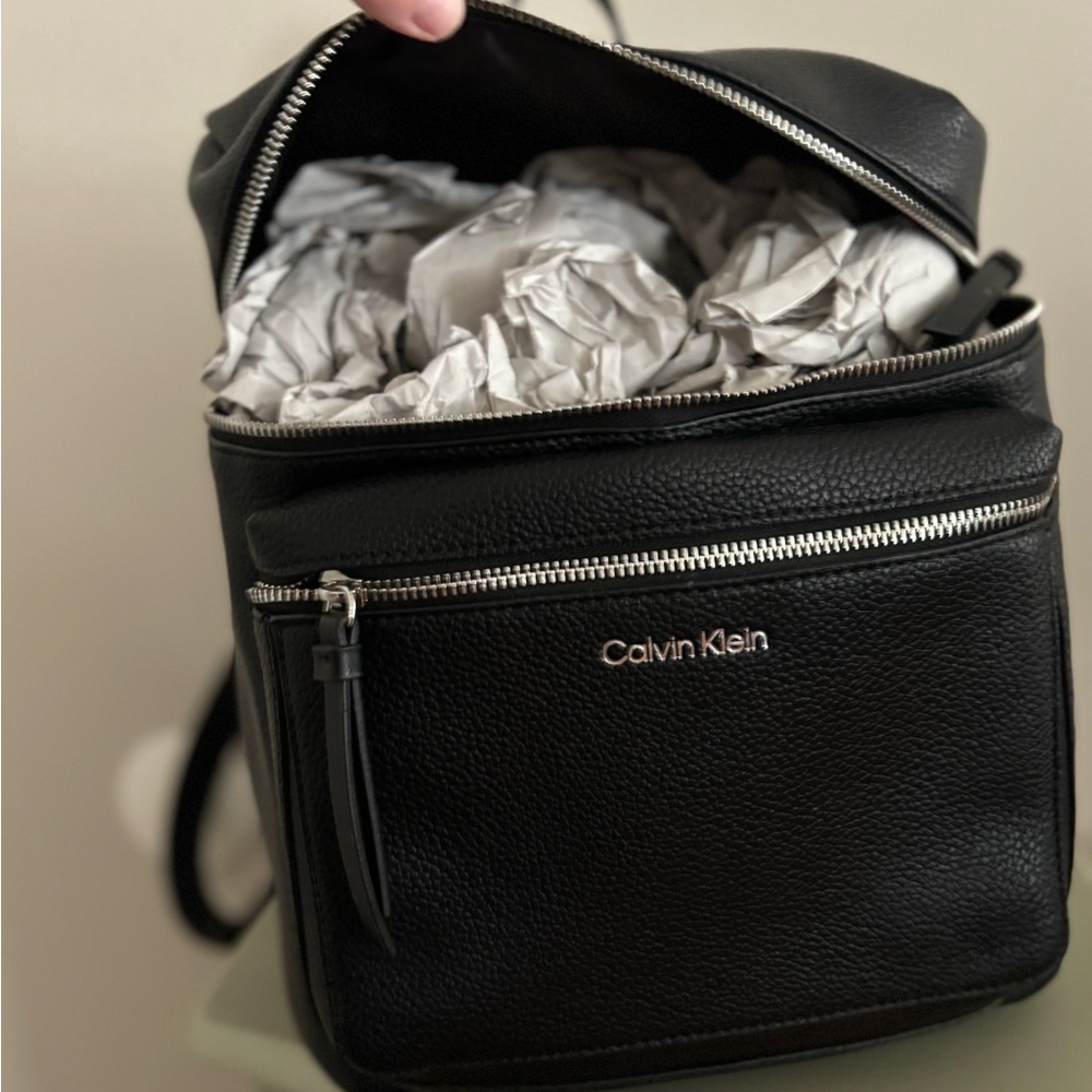 Calvin Klein Black Rucksack Textured Backpack - Picture 5 of 8